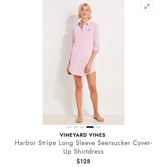 Vineyard Vines Harbor Striped Cover Up Dress Seersucker Resort Red  Size 12 NWT - Picture 1 of 12